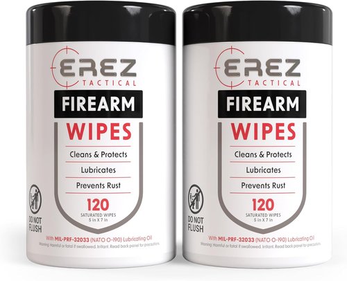 Gun Cleaning Supplies: 120 Gun Wipes, 5"x7" CLP - Clean, Lubricate, Protect - MIL-PRF-32033 (NATO O-190) Field & Range Gun Cloth, (2 pk)