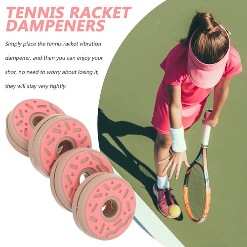 4 Pcs Tennis Racket Vibration Dampener Silicone Doughnut Racquet Dampeners Racket String Shock Absorber for Tennis Player