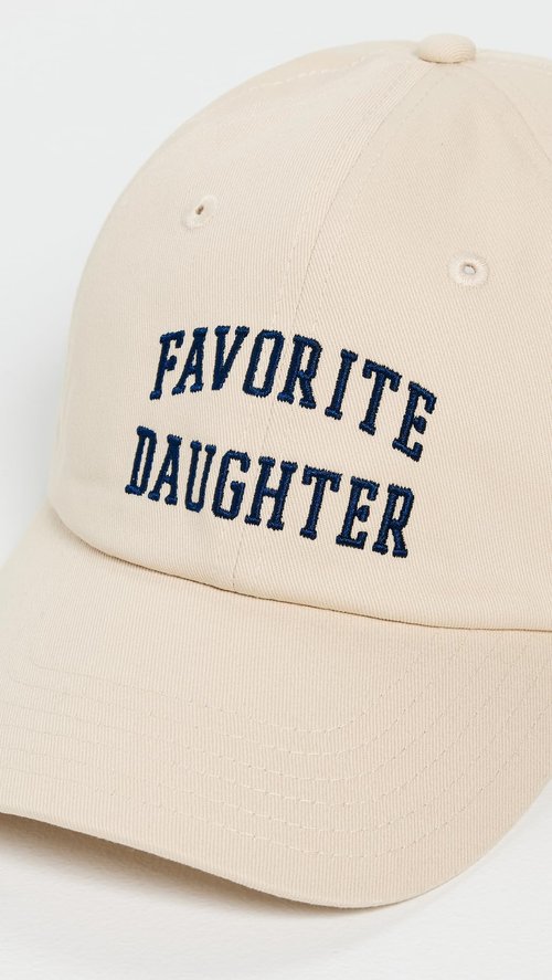 Favorite Daughter Women's All Caps Logo Baseball Cap, Khaki/Navy, One Size