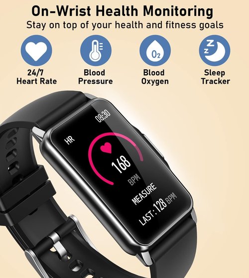 Mindrose Fitness Tracker Smart Watch - Heart Rate & Blood Oxygen Monitor | Pedometer for Men & Women