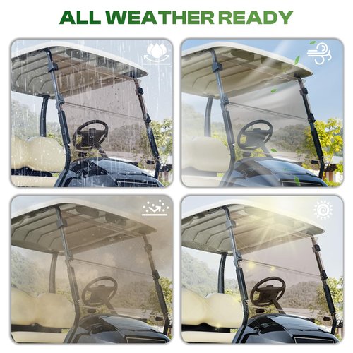 FIXHAWK Club Car Precedent Windshield, Club Car Windshield Replacement for Tempo, Precedent, Onward 2004-up Gas/Electric Golf Carts, Foldable Tinted Precedent Golf Cart Windshield (37.59"W x 33.96"H)
