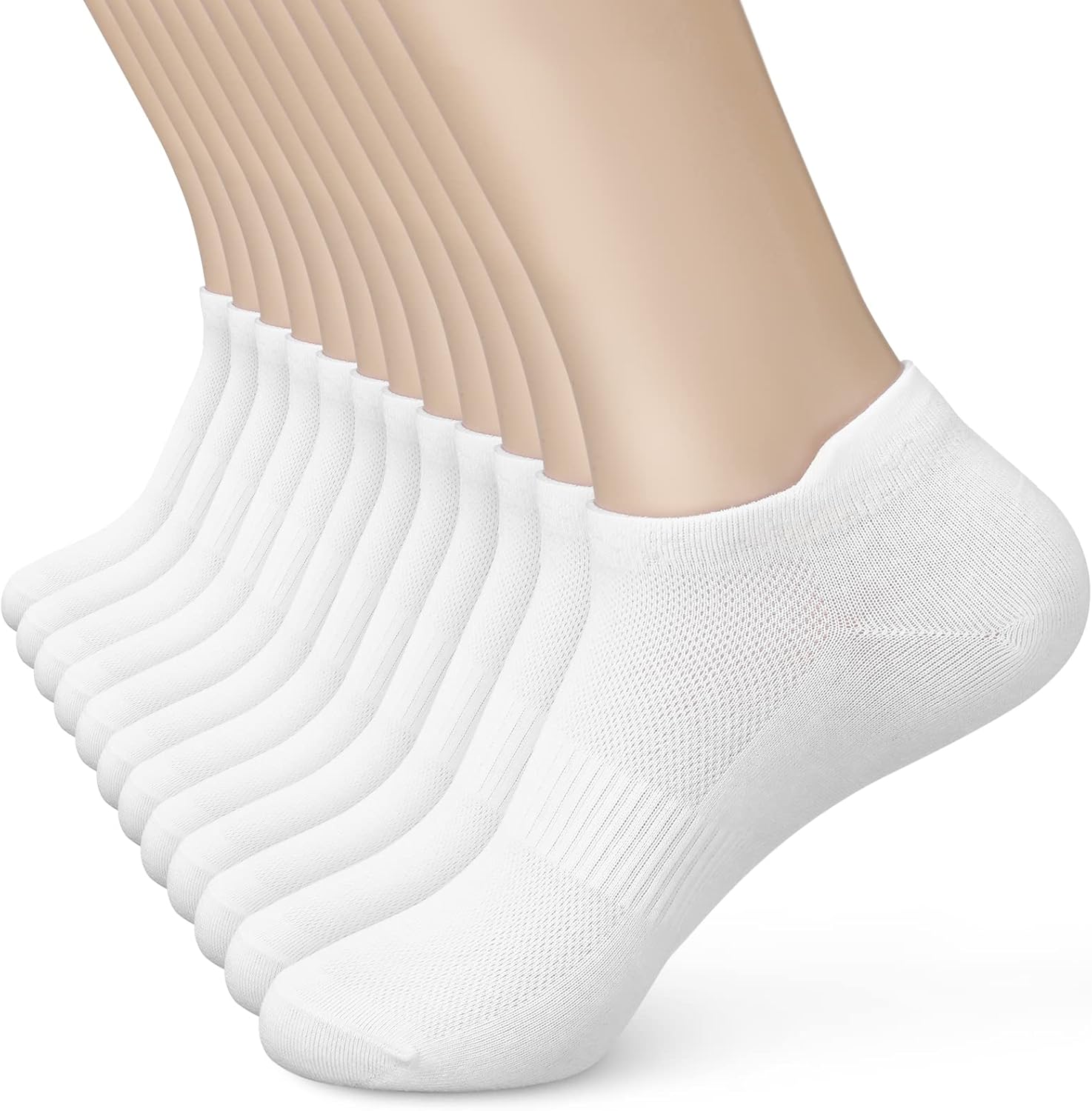Sallking Women's Ankle Cotton Socks - Soft Low Cut No Show Athletic Socks | 6 Pairs in White