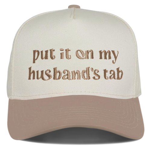 Put It On My Husband's Tab Funny Trucker Hats Women Vintage Adjustable Baseball Cap Embroidery Fashion Trucker Hat