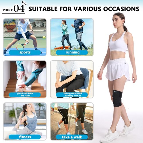 Mjajcnnae Knee Brace for Women & Men, Knee Brace for Knee Pain, Meniscus Tear, Adjustable Knee Support with Side Spring Stabilizers for Meniscus Tear, Arthritis, f(Large)-0321