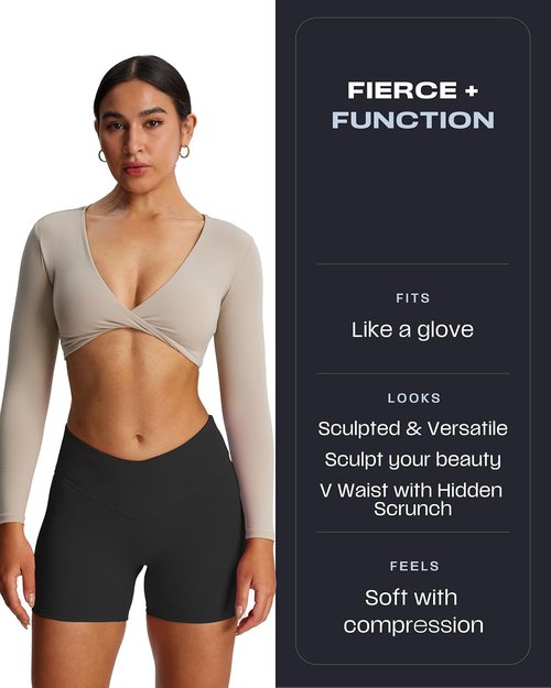 Aoxjox High-Waisted Biker Shorts for Women - Tummy Control & Hidden Scrunch | 4.5" Length