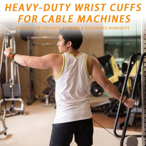 Lights Mountain Gym Handles & Wrist Cuffs Set – Heavy-Duty Cable Machine Attachments for Lateral Raises, Strength Training, Resistance Workouts & Pull Exercises, Padded Grip & Adjustable Straps