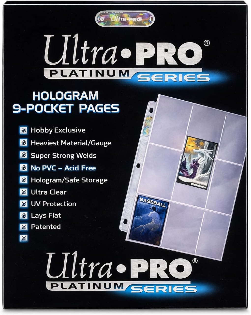 Ultra Pro 9 Pocket Pages - Platinum Series Card Sleeves for Trading Card Binders | 100 Pages