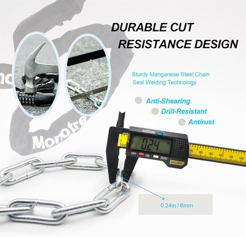 Heavy Duty Anti-Theft Bike Chain Lock by [Brand Name] - 5-Digit Resettable Combination | 3.9ft Keyless Security for Bicycles, Scooters, Motorcycles