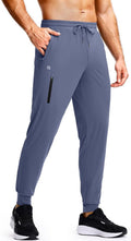 GGJ Men's Athletic Joggers - Stretch Tapered Running Sweatpants with Zipper Pockets | Gym Workout Pants