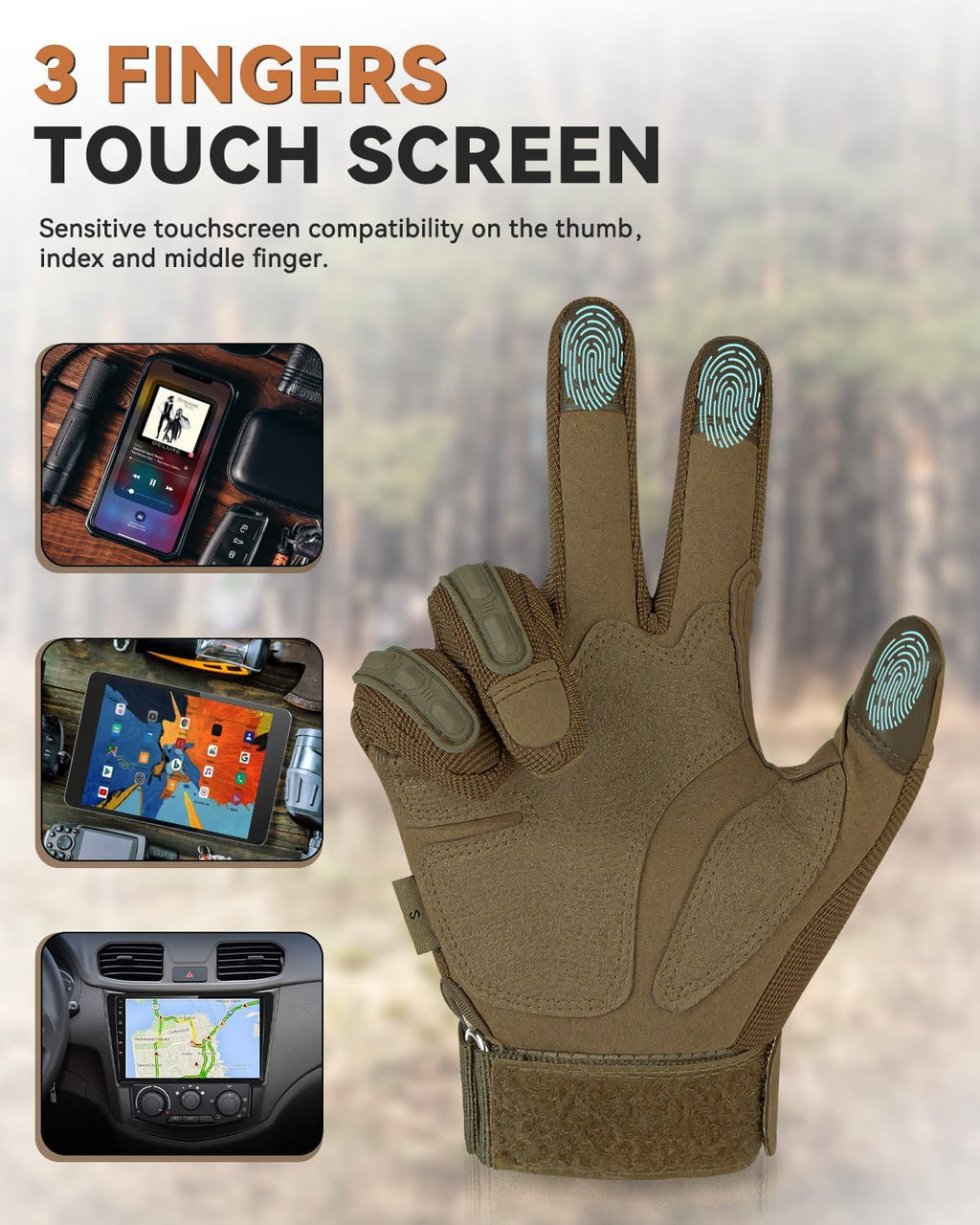 Skiennix Tactical Gloves - Touchscreen Military Combat Gloves for Men | Black Airsoft & Outdoor Use