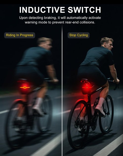 SIUYIU X8 Smart Bike Tail Light USB Rechargeable, 20* LED 300 Lumens Bike Lights for Night Riding, with Turn Signals & Brake Sensing, 9 Modes for Night Riding- Long Lasting Bicycle Lights