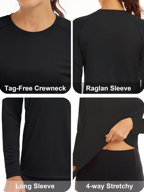 MAGCOMSEN Women's Long Sleeve Sun Protection Shirt - UPF 50+ Hiking & Fishing Rash Guard