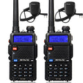 Retevis RT-5R 2 Way Radio Long Range,Walkie Talkies with Shoulder Mic,Dual Band,128CH,Handheld Ham Emergency Radios,1400mAh Rechargeable Two Way Radios,for Hunt Hiking Snowstorm Off-Grid Use(2 Pack)
