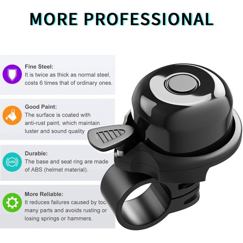 2 Pack Classic Bike Bell, Bicycle Bell Loud Crisp Clear Sound Bicycle Bike Bell City Bike BMX Bike Sports Bike for Adults Kids Right Hand/Left Hand Use