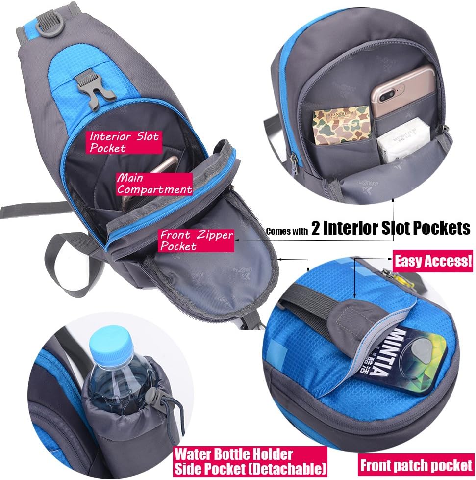 Peicees Crossbody Sling Backpack - Versatile Travel & Gym Daypack for Men & Women