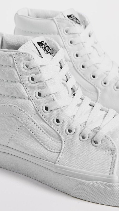 Vans Unisex Sk-8 High Top Sneakers, True White, 9 US Women/7.5 US Men