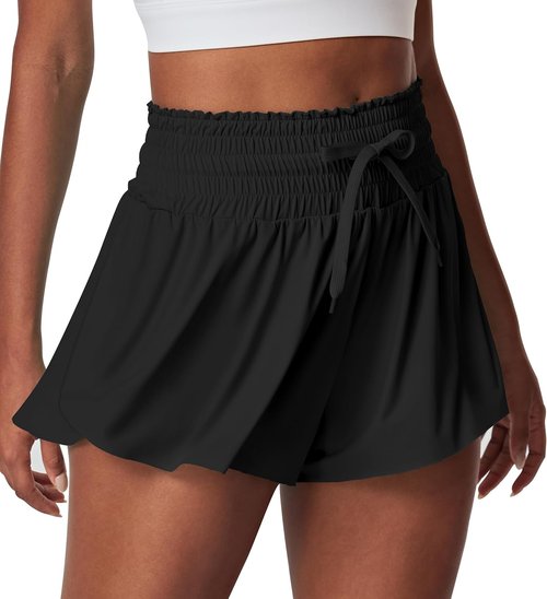 IUGA High Waisted Athletic Shorts for Women - Flowy Running & Tennis Skorts with Pockets
