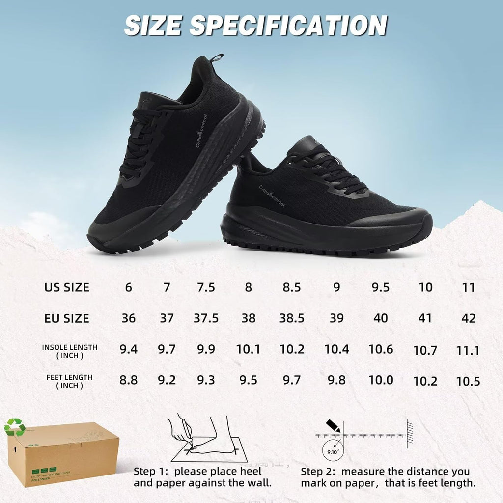 Skiennix Women's Orthopedic Shoes - Comfortable Arch Support for Plantar Fasciitis | Casual Hiking Sneakers