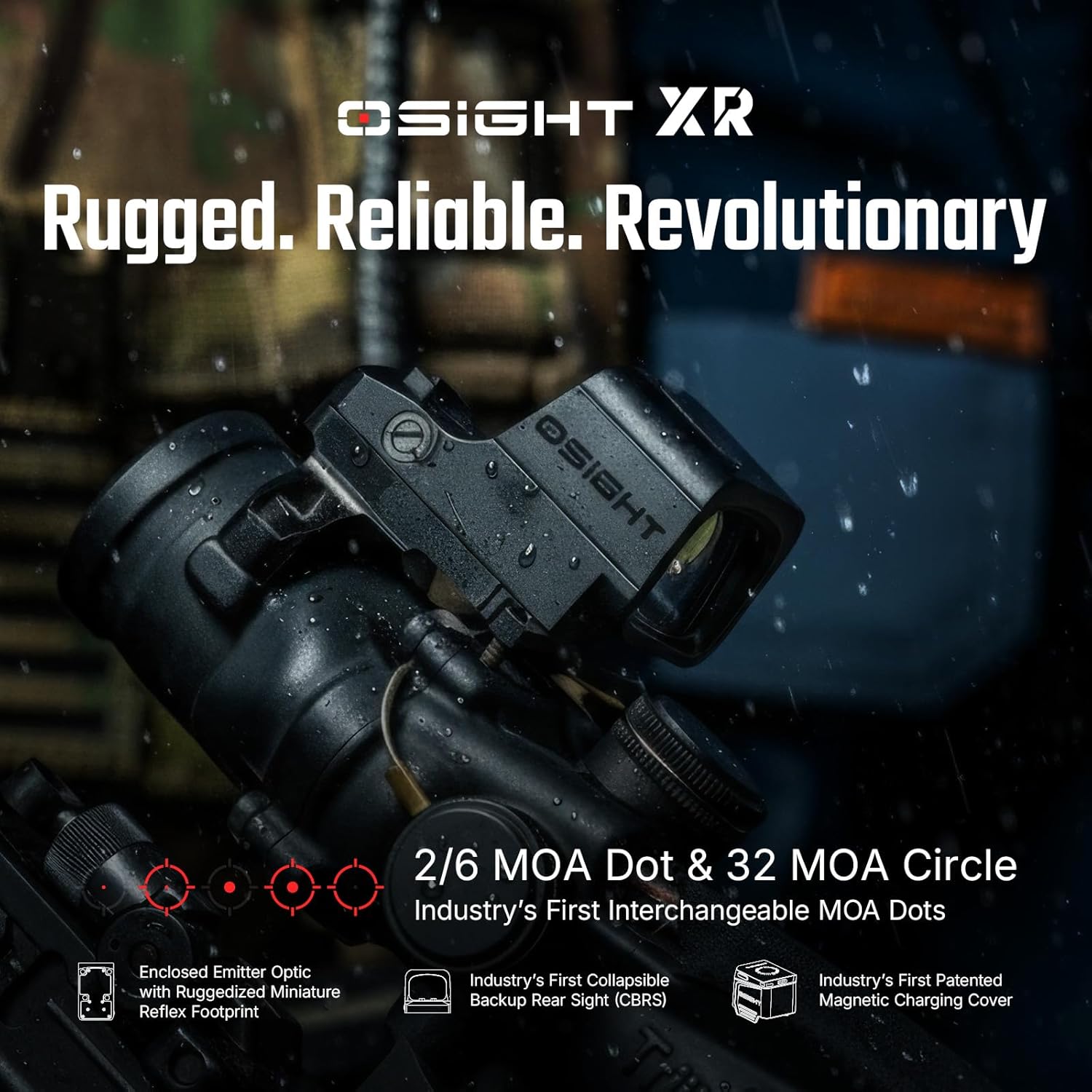 OSIGHT Multi-Reticle Dot Sight - 2/6 MOA Dot & 32 MOA Circle for 407c/507c | Includes OSP-157 Picatinny Riser Mount