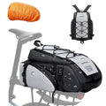 19L Reflective Bike Rack Bag Water Resistant Cycling Pannier Saddle Shoulder Bag with Rain Cover 4-in-1 Versatile Bag Accessories for Travel Commuting Shopping Outdoor Cycling Night-Riding Fitness