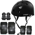 TOMSHOO Adjustable Helmet for Ages 3-15 Kids Toddler Boys Girls Youth,Protective Gear Set with Elbow Knee Wrist Pads for Skateboard, Bike, Skating, Cycling Roller Skate