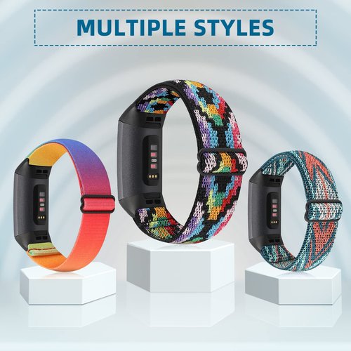 Aroloxta Elastic Nylon Fabric Charge 6 Bands Compatible with Charge 5 Watch Band for Women, Soft Stretchy Adjustable Stretch Sport Replacement Wristbands for Charge 5/6 Strap Men Women