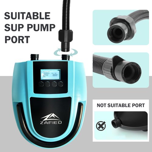 ZAFIED Paddle Board Pump Adapter Hose, Universal Sup Pump Adaptor Hose with 7 Air Valve Nozzles Fits for Most Sup Pump, Swivel Threaded Connector, Inner Diameter 0.9inch