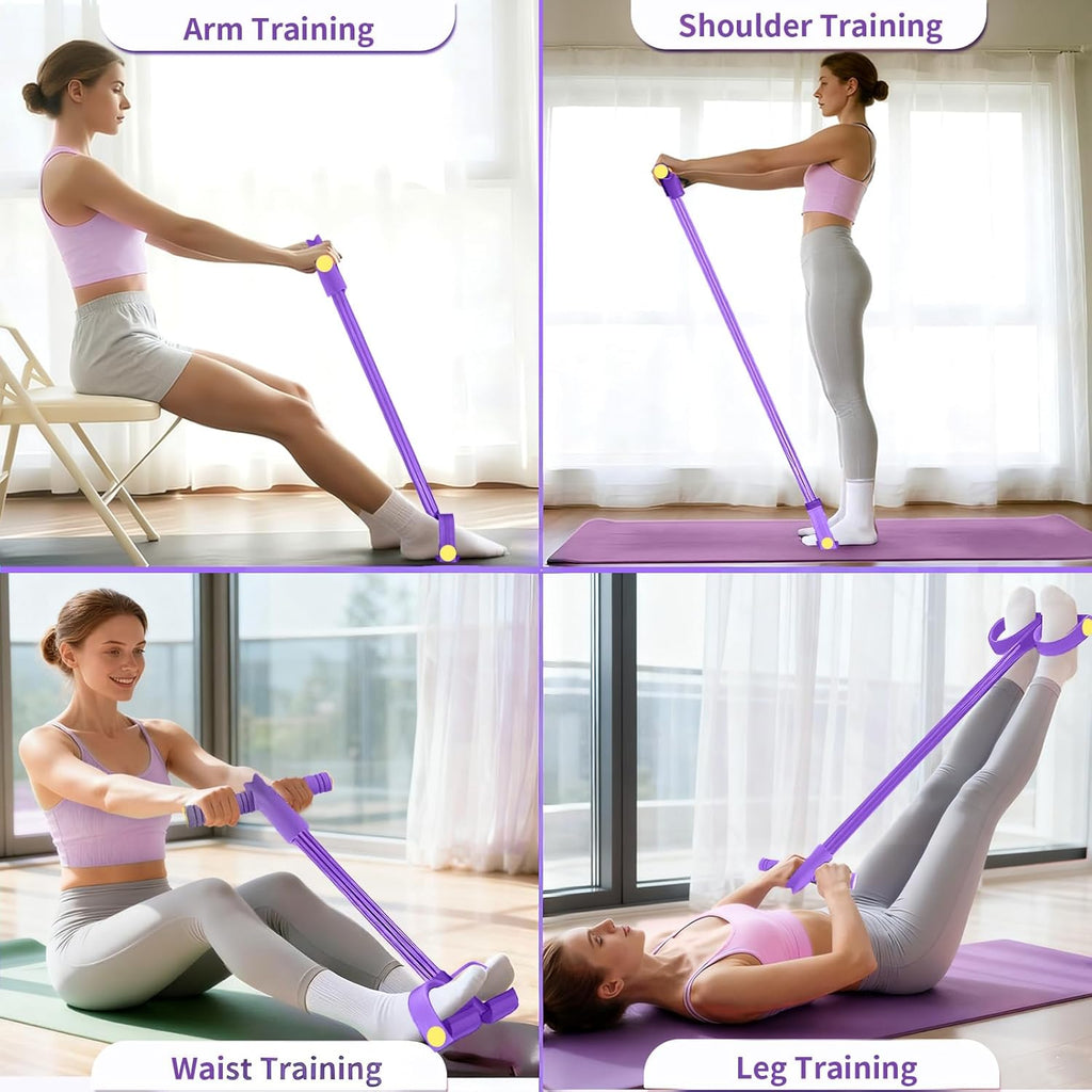 Pedal Resistance Bands by Skiennix - Durable 6-Tube Fitness Bands for Abdomen, Waist, Arms & Legs