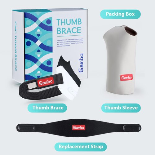 Gambo CMC Thumb Brace for Osteoarthritis, Anti-Crack Design for Joint Pain, Tendonitis, and Arthritis Relief - Lightweight Thumb Splint Stabilizer for Active (Small, Right Hand)