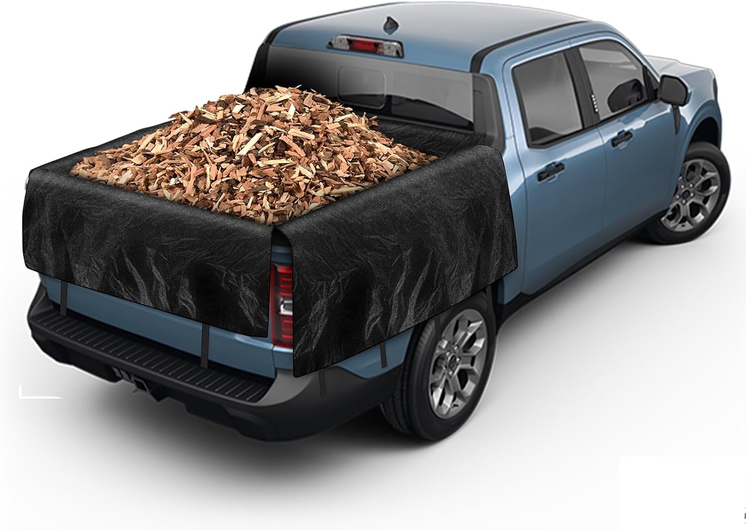 Truck Bed Tarp - Waterproof Cargo Cover for Compact Trucks | Fits Ford Maverick & Hyundai Santa Cruz, 4.5'-5.5' Long, Gray & Black