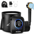2026 Upgraded Portable Shower for Camping, 8000mAh Rechargeable Camping Shower Pump with 5 Gal Foldable Bucket, 5 Pressure Modes, IPX8 Waterproof, Outdoor Shower for Hiking, Travel, Car, Pet, Beach