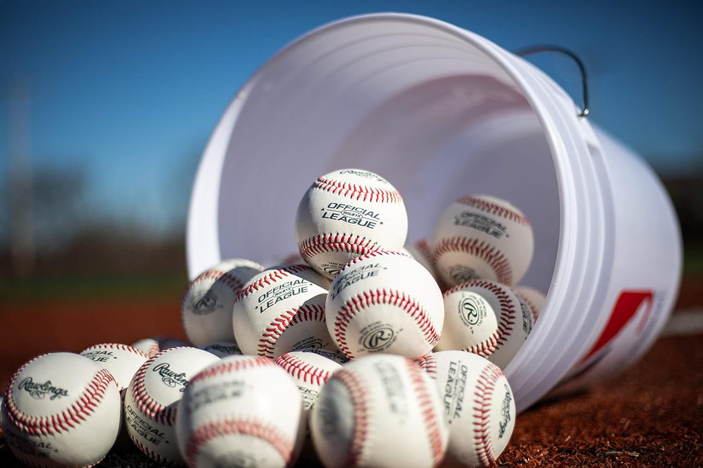 Rawlings Official League Youth Baseballs - Competition Grade, 30-Ball Bucket | ROLB1X