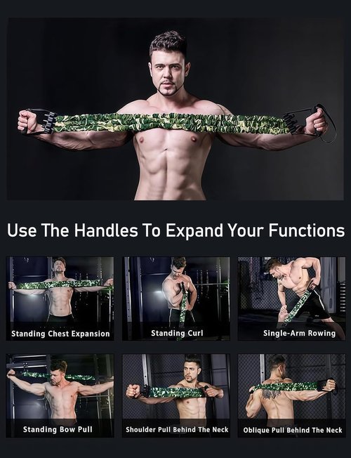 2025 New Natural Latex 3-Hole Resistance Stretcher, 3-Way Natural Latex Resistance Band-Full Body Stretching & Strength Training, Ab Training Auxiliary Device, Unisex (Green)