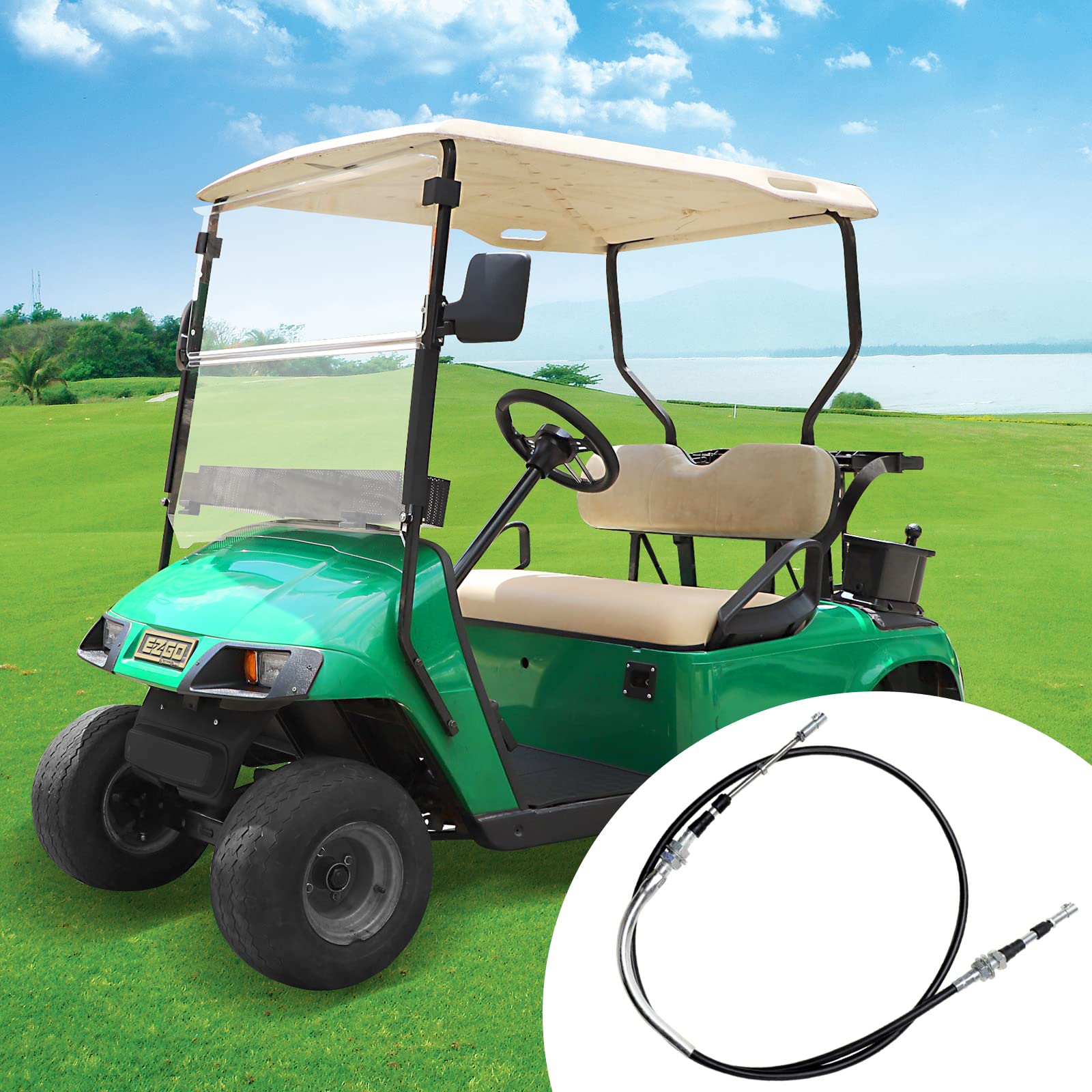 Roykaw Golf Cart Transmission Shift Cable Forward/Reverse for 2004-Up EZGO TXT, MPT 800/1200, ST Series Gas Models, Replaces OEM # 602891-66 inches