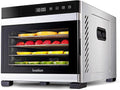 Ivation 6 Tray Commercial Food Dehydrator Machine |600w, Easy Setup, Digital Adjustable Timer and Temperature Control | Dryer for Jerky, Herb, Meat, Beef, Fruit and To Dry Vegetables | Stainless Steel