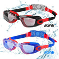 COOLOO Kids Swim Goggles - 2 Pack of Comfortable, Adjustable Goggles for Ages 4-16
