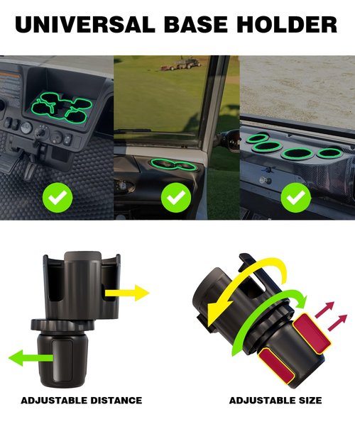 Golf Cart Heater with Adjustable Cylinder Holder (Gas Cylinder NOT Included), 5500BTU Outdoor Heater with Metal Control Knob for Club Car, EZGO, Yamaha, Includes 16oz Propane Tank Holder