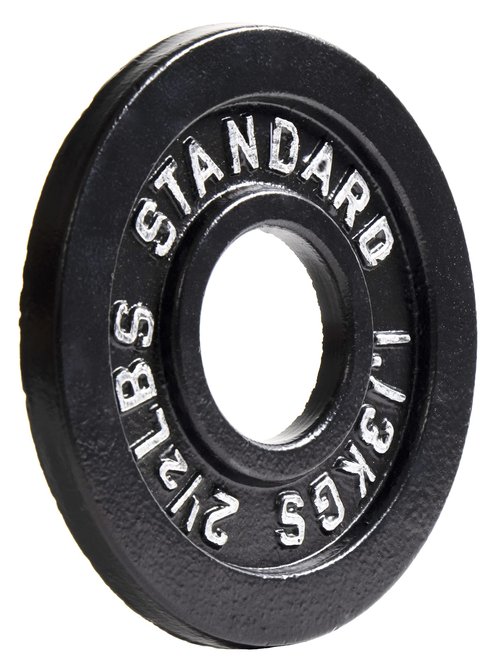 Fitvids Cast Iron Plate Weight Plate for Strength Training and Weightlifting, 2-Inch Center (Olympic), 2.5LB (Set of 4)