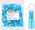 Haisstronica 100pcs Blue Marine Grade Heat Shrink Ring Connectors - 16-14 Gauge Tinned Copper Terminals