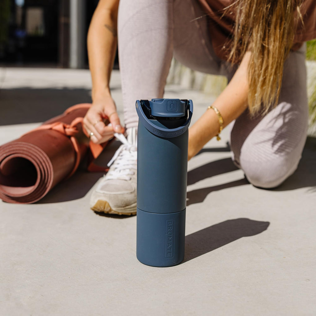 BrüMate Rise 35oz Water Bottle With 100% Leakproof Covered Silicone Straw | Insulated Stainless Steel Water Bottle With Removable Straw | Fast Flow | Soft Sip Silicone Spout | BPA-Free (Prickly Pear)