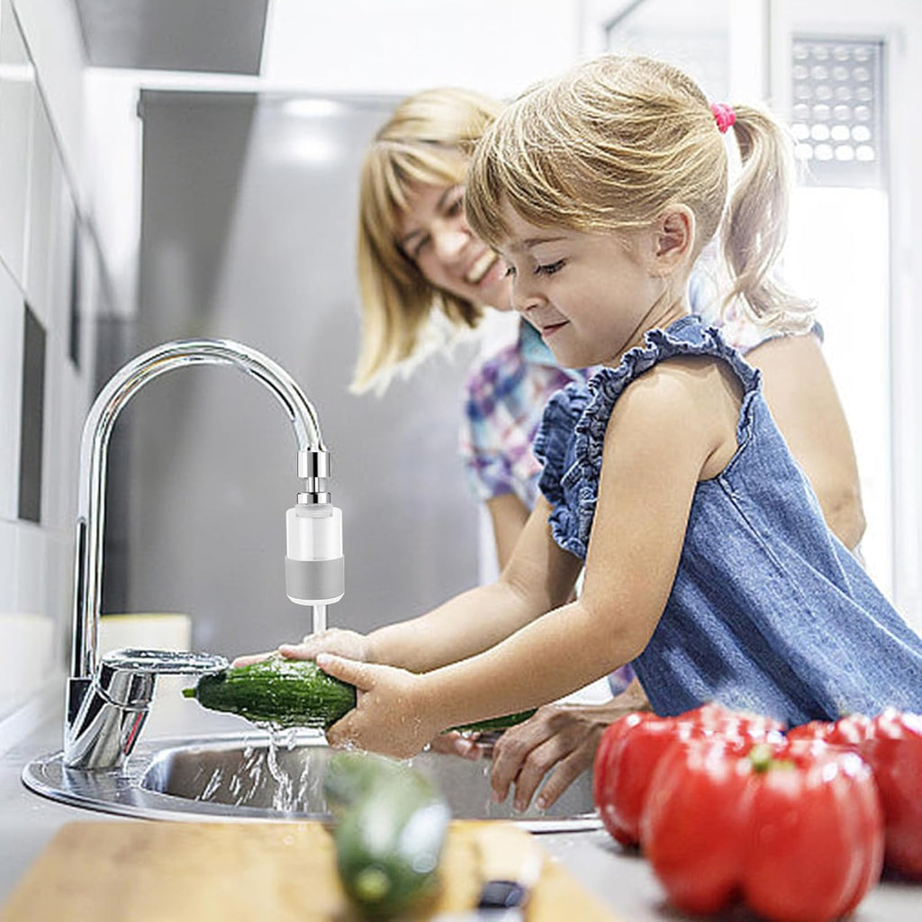 Skiennix Longlasting Sink Faucet Water Filter - 360° Rotating Dual Function Sprayer | 8 Extra Filters Included