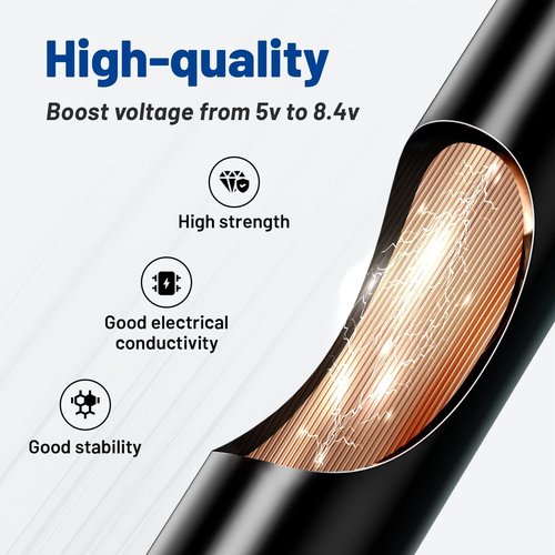 Anina 2PCS USB Car Charger Cable for Baofeng Battery UV-5R UV-82 UV-S9/9S DC 5V to 8.4V USB Power Cord Compatible with BTECH BL-5L BF BL-5L BL-8 3800mAh Batteries for Two Way Radios