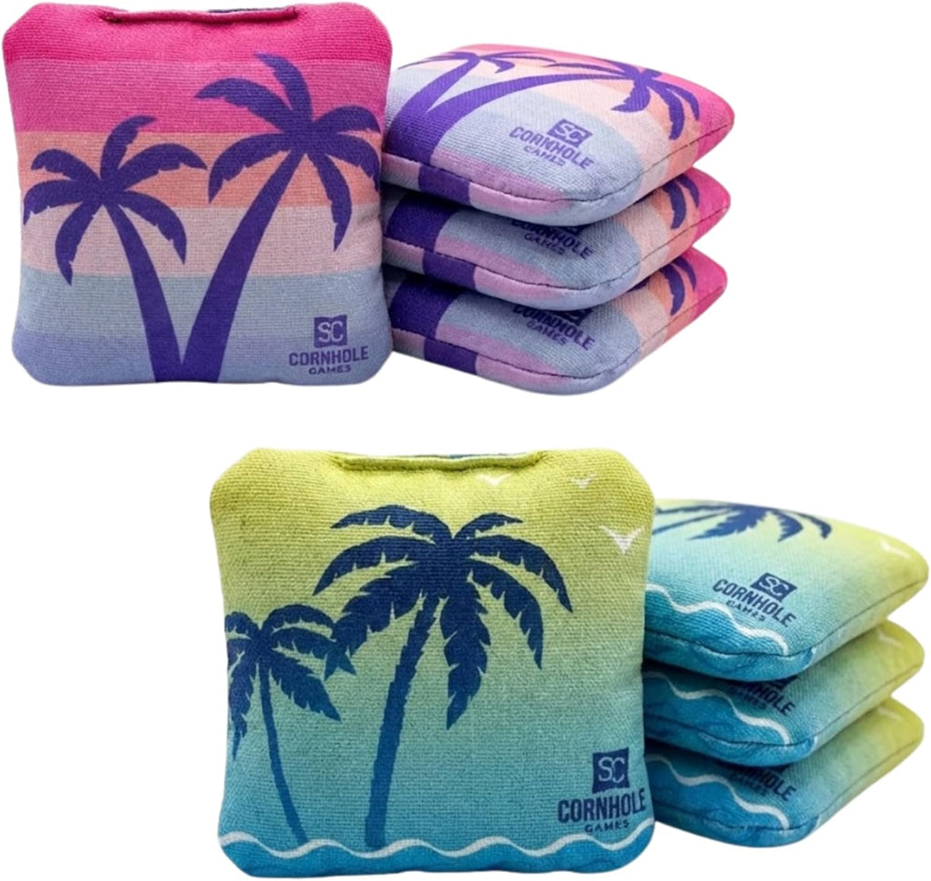 Regulation Professional Dual-Sided Cornhole Bags - 16 oz 6x6 with Premium Resin Fill | Official Tournament Slide/Stick Pro Bean Bags