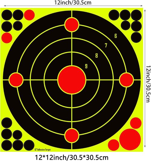 Aimso 12x12 Inch Silhouette Splatter Targets - Bright Fluorescent Yellow for BB Guns & Airguns