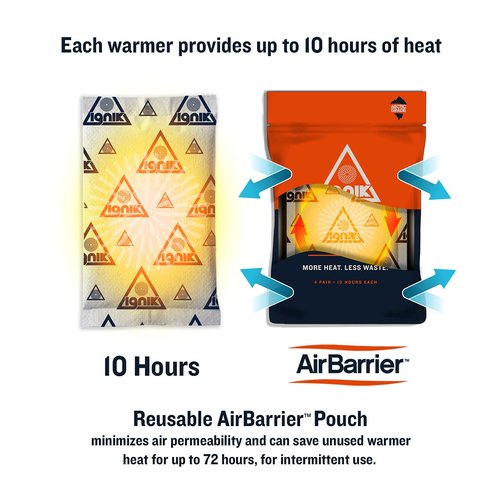 Ignik Resealable Multiple-Use Hand Warmers for 10 Hours of Heat Across 72 Hours, 80 Pairs