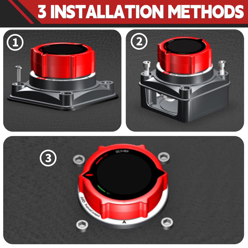 AWBLIN Battery Disconnect Switch - Upgrade Voltmeter Master Isolator for Marine, RV, Truck, and Car (DC 5-60V)