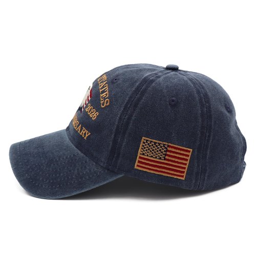 250 Anniversary USA Hat，USA 250th Merchandise 1776-2026 Patriot Cap Adjustable Embroidered 250 Year American Anniversary Hat for Men Women Blue