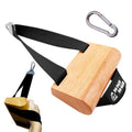 Ergonomic Arm Wrestling Handle with Wooden Grip, Wrist & Forearm Strength Training Attachment for Cable Machines (Black)