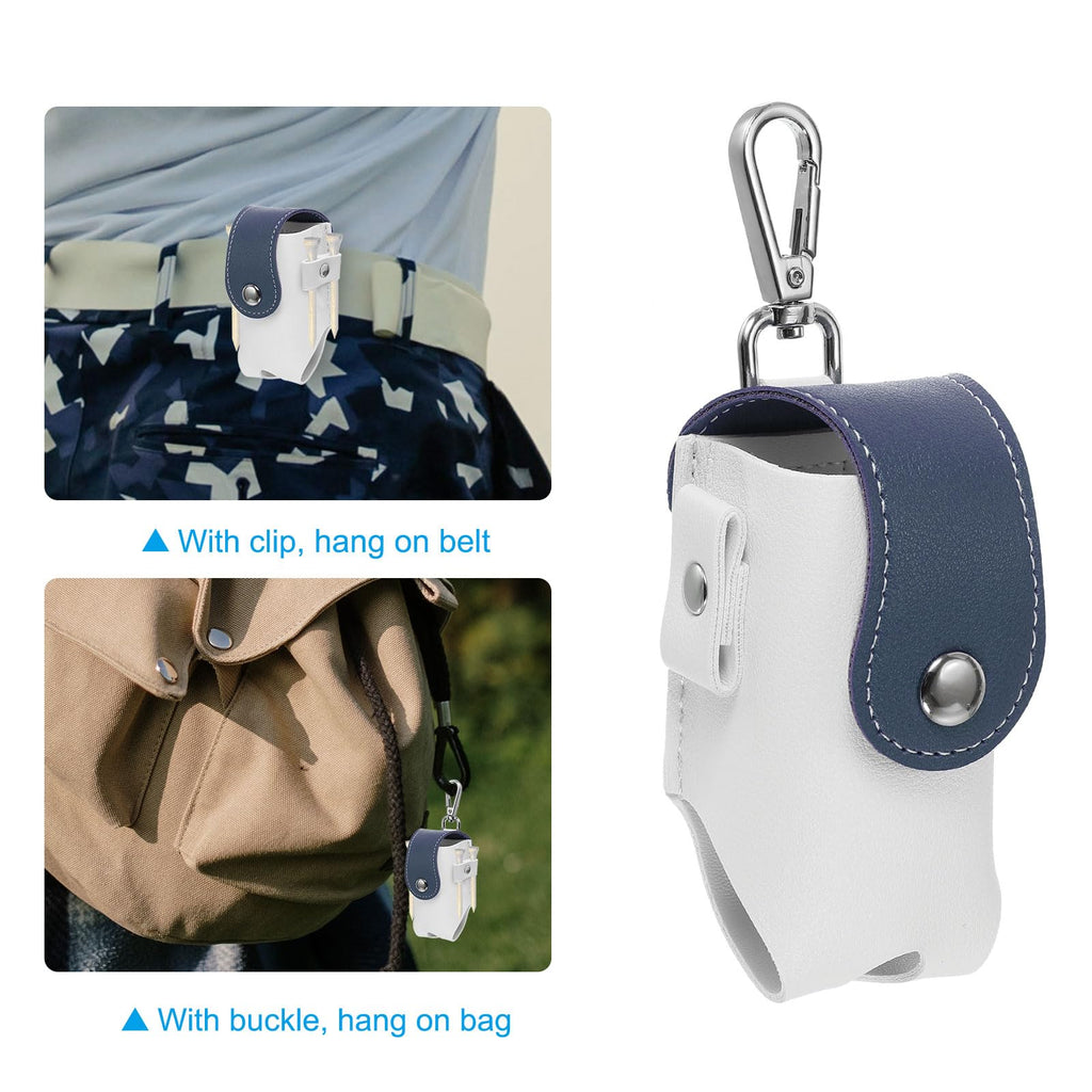 PATIKIL Golf Ball Waist Bag, 2 Pack Golf Ball Carry Pouch with Tee Holder, Buckle, Clip for Women Men Belt Golf Storage, White Blue