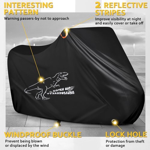 Bike Cover for 1, 2 or 3 Bikes Outdoor Waterproof, Heavy Duty Bicycle Cover with Reflective Strips Storage Bag Rain Dust UV Wind Proof Bike Tarp for Mountain Road Electric Bike